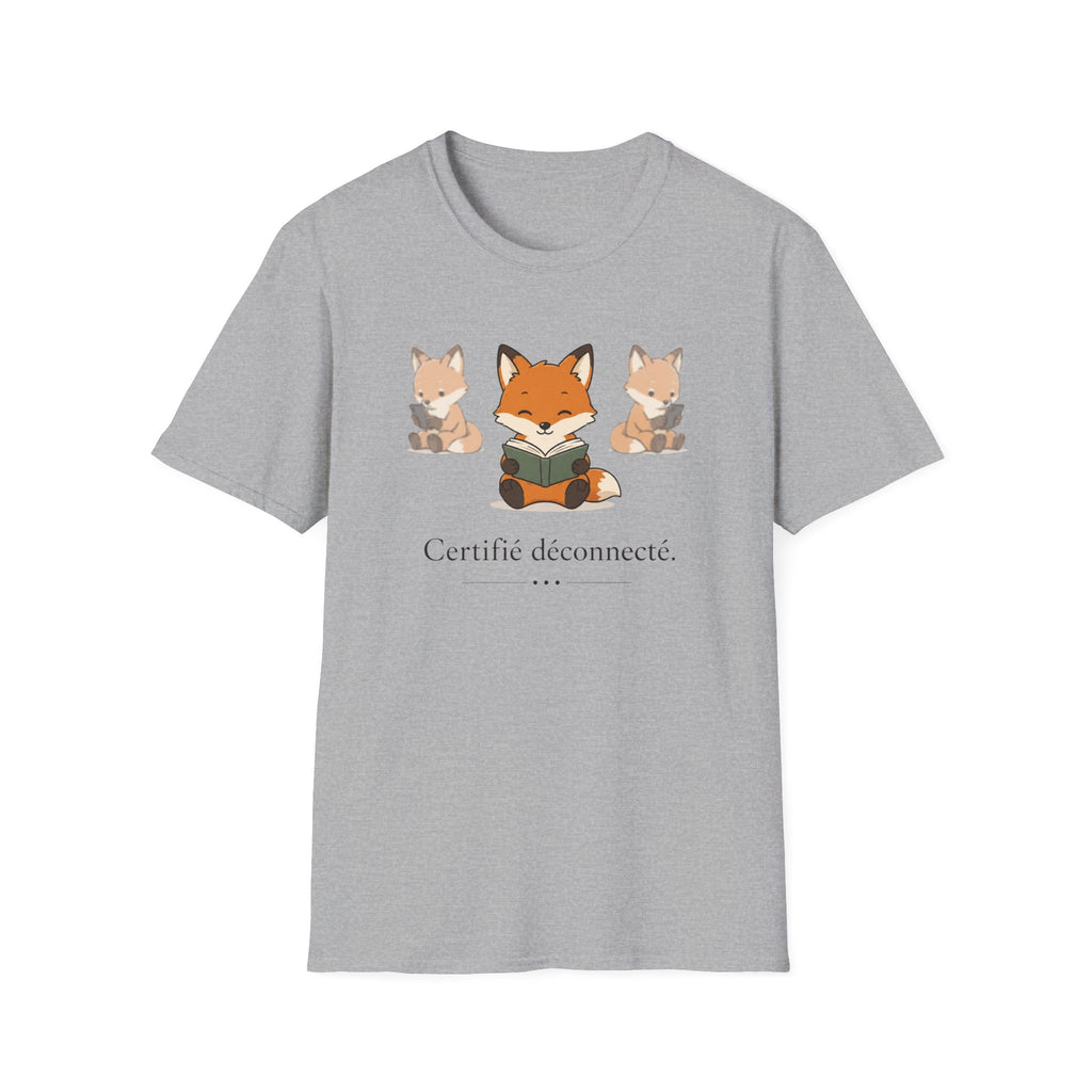 T-shirt Renards lecteurs — Adorables renards dessinés « Reconnecteur certifié »