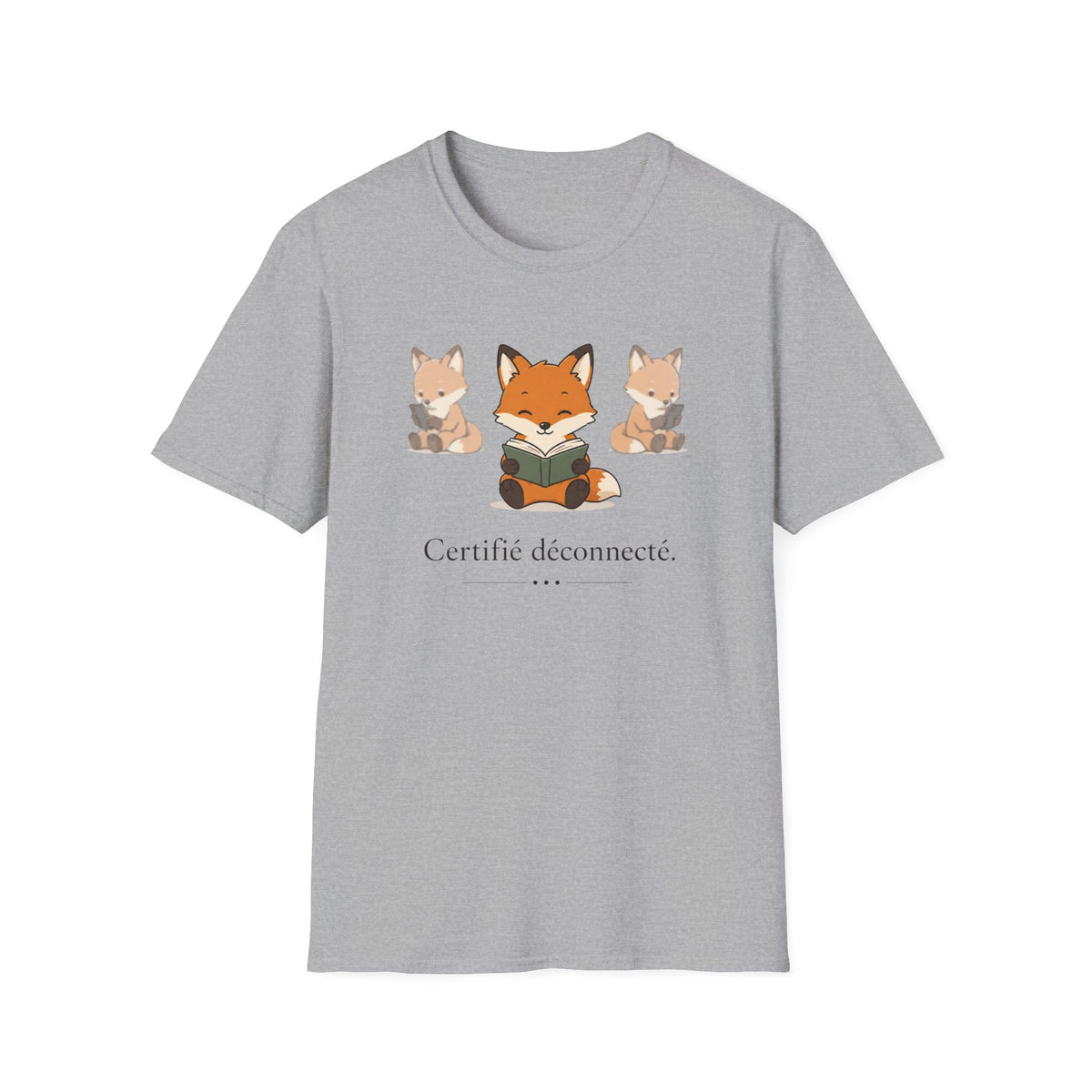 T-shirt Renards lecteurs — Adorables renards dessinés « Reconnecteur certifié »