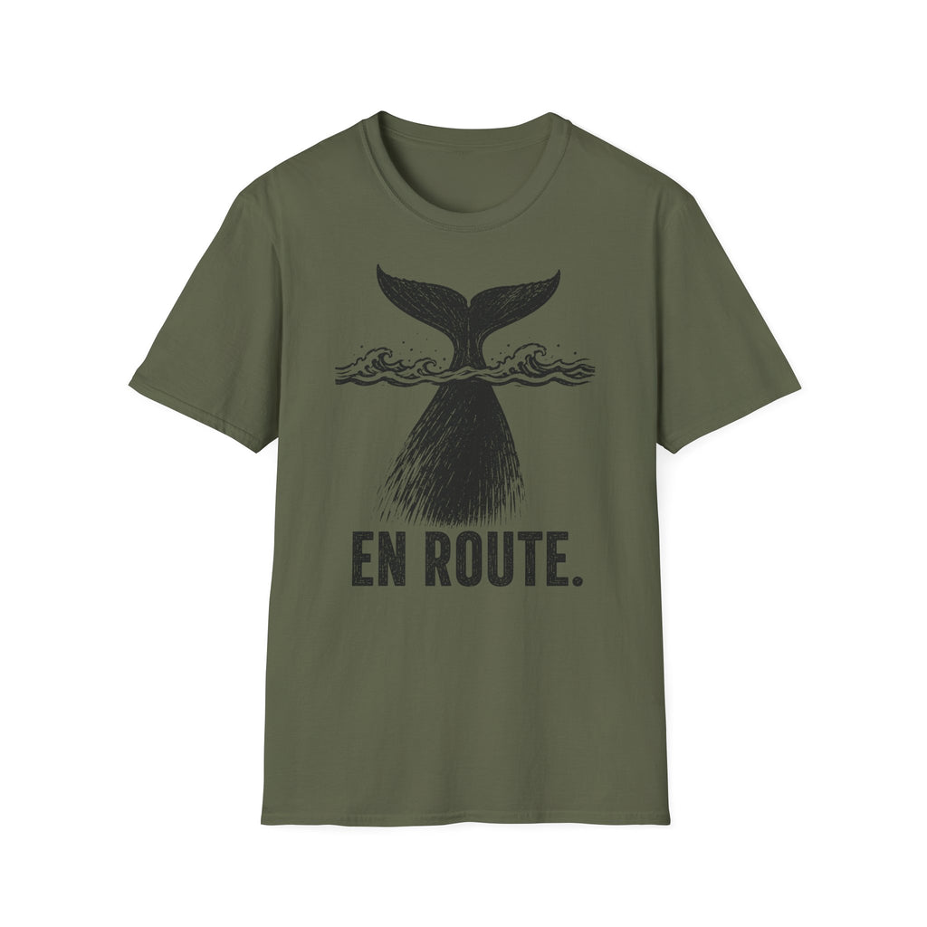 Whale Tail 'En Route' T-Shirt — Nautical Travel Graphic Tee