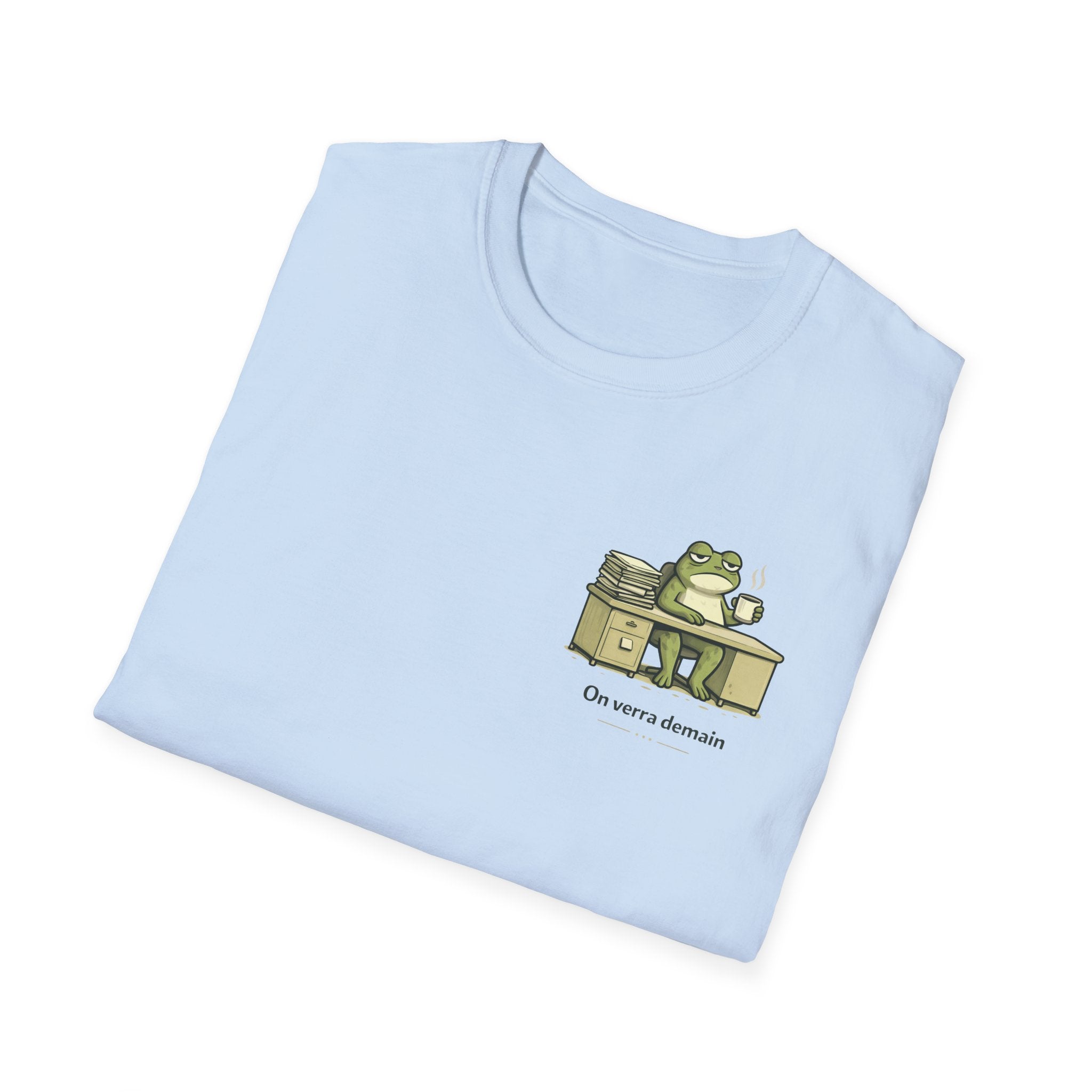 T-Shirt — Cute Frog at Desk "I'm Sorry, I'm Distracted" Graphic Tee