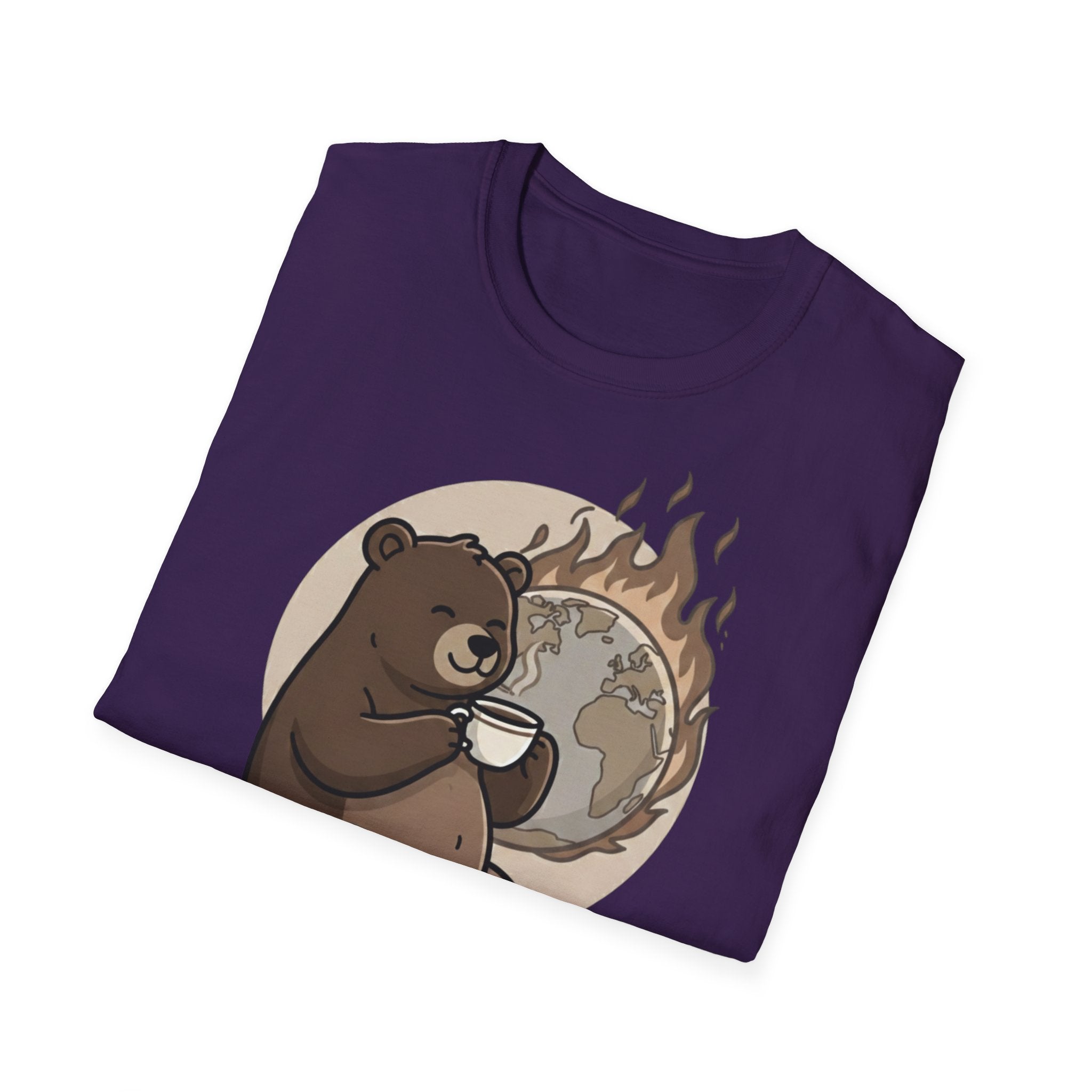 This Is Fine Bear T-Shirt — Funny Cozy Cartoon Tee