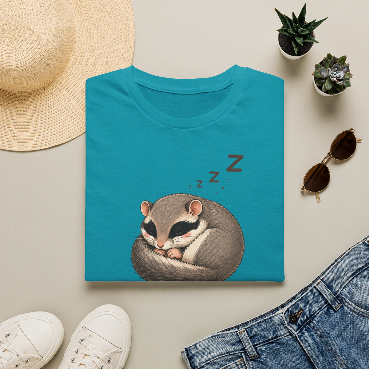 T-shirt « Planeur de sucre endormi » — Adorable petit animal de poche faisant la sieste, Zzz