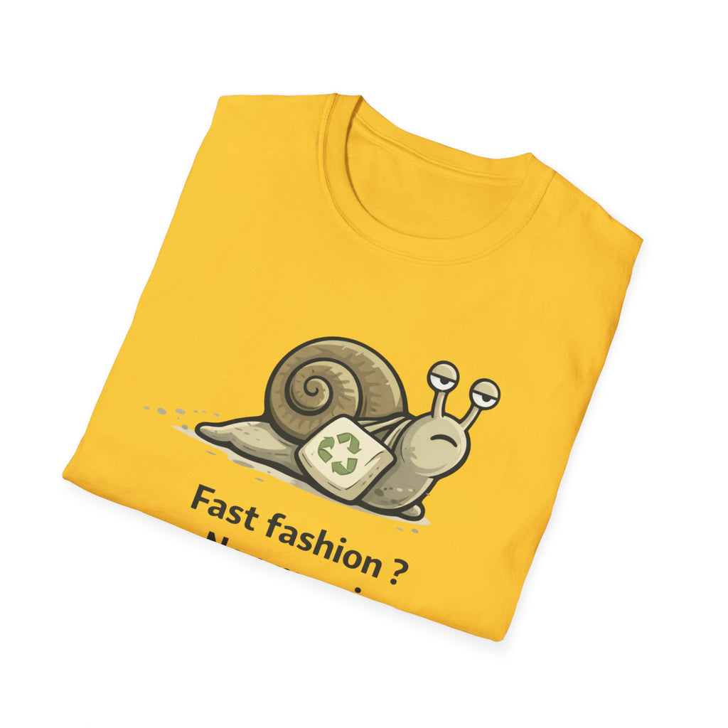 Eco Snail T-Shirt — "Fast fashion? Non merci" Sustainable Fashion Tee