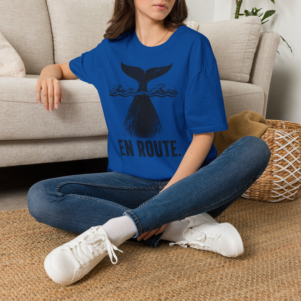 Whale Tail 'En Route' T-Shirt — Nautical Travel Graphic Tee