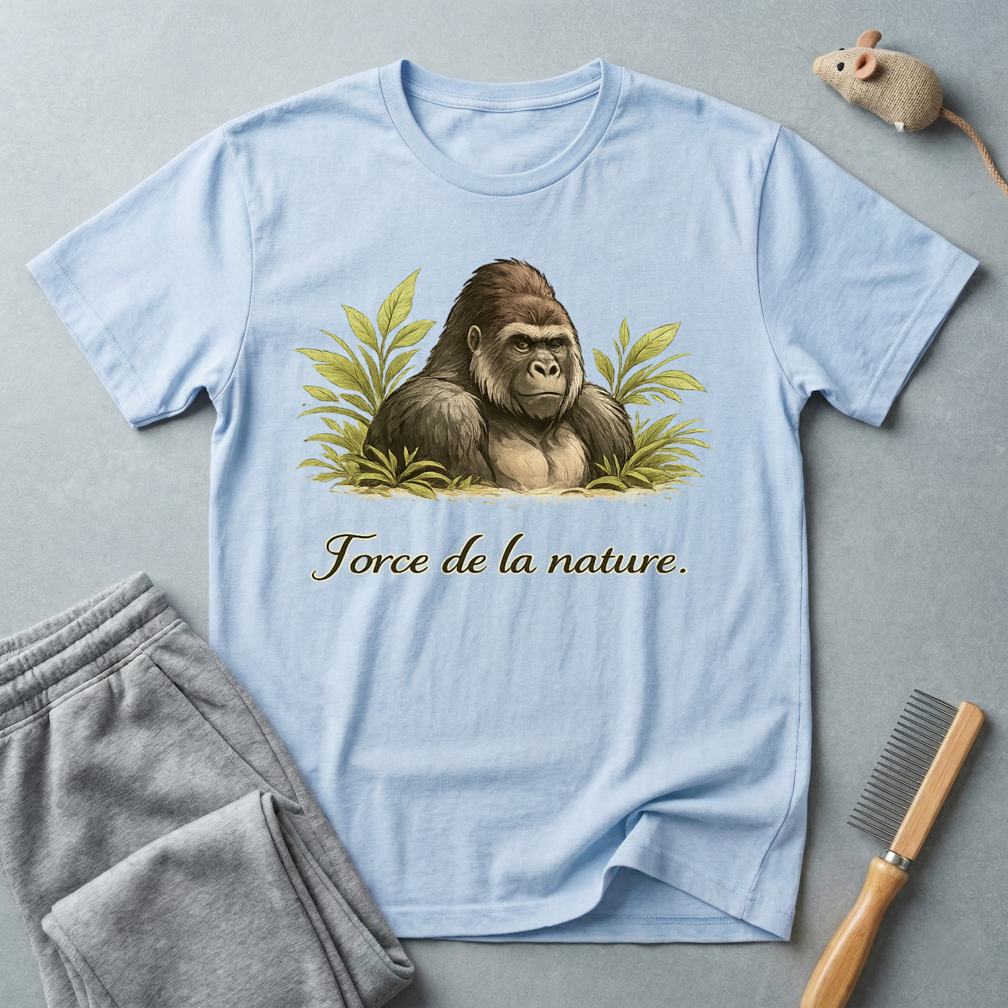 T-shirt Gorille Art Vintage — «Force de la nature.»
