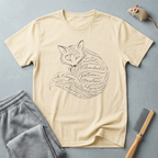 T-shirt typographique renard — Illustration de renard en écriture manuscrite avec des mots inspirants