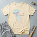 T-shirt méduse aquarelle — «Suivre le courant»