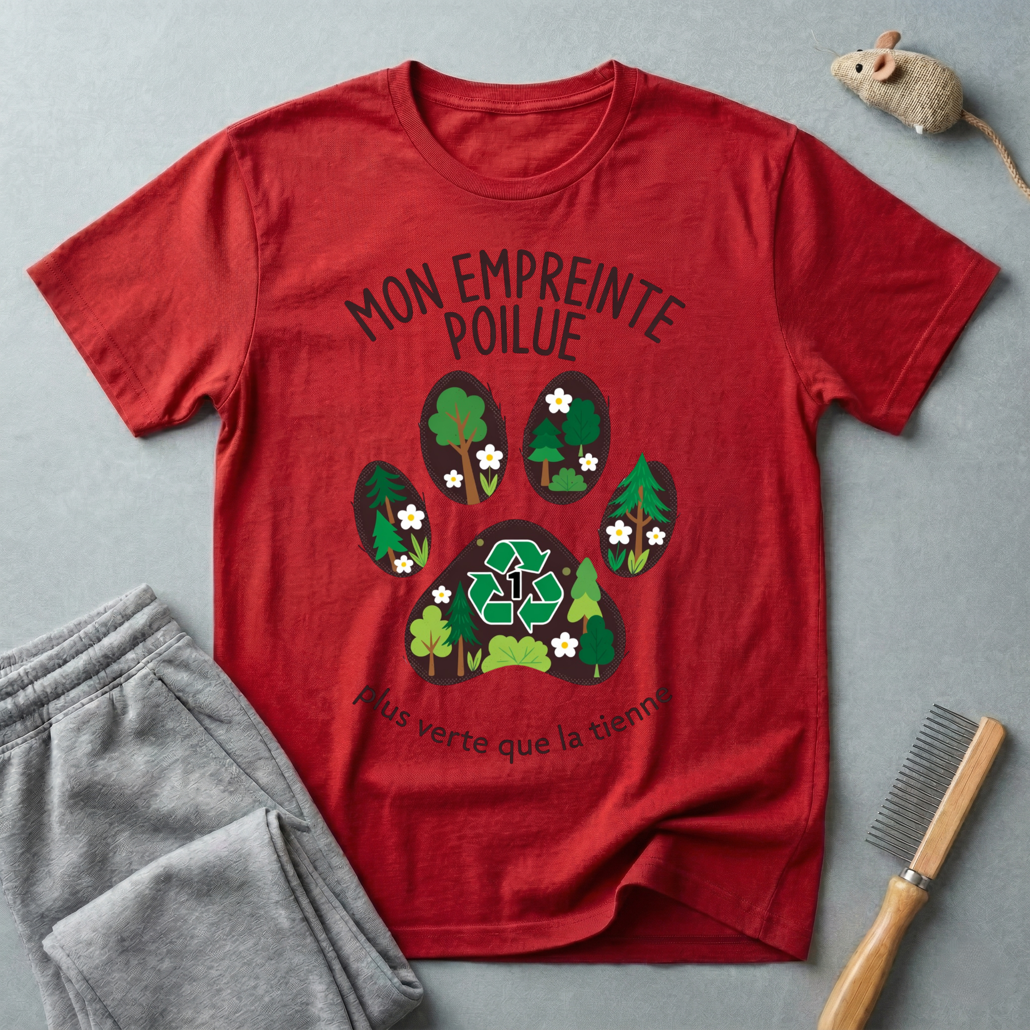 "Mon empreinte poilue" Graphisme de patte florale