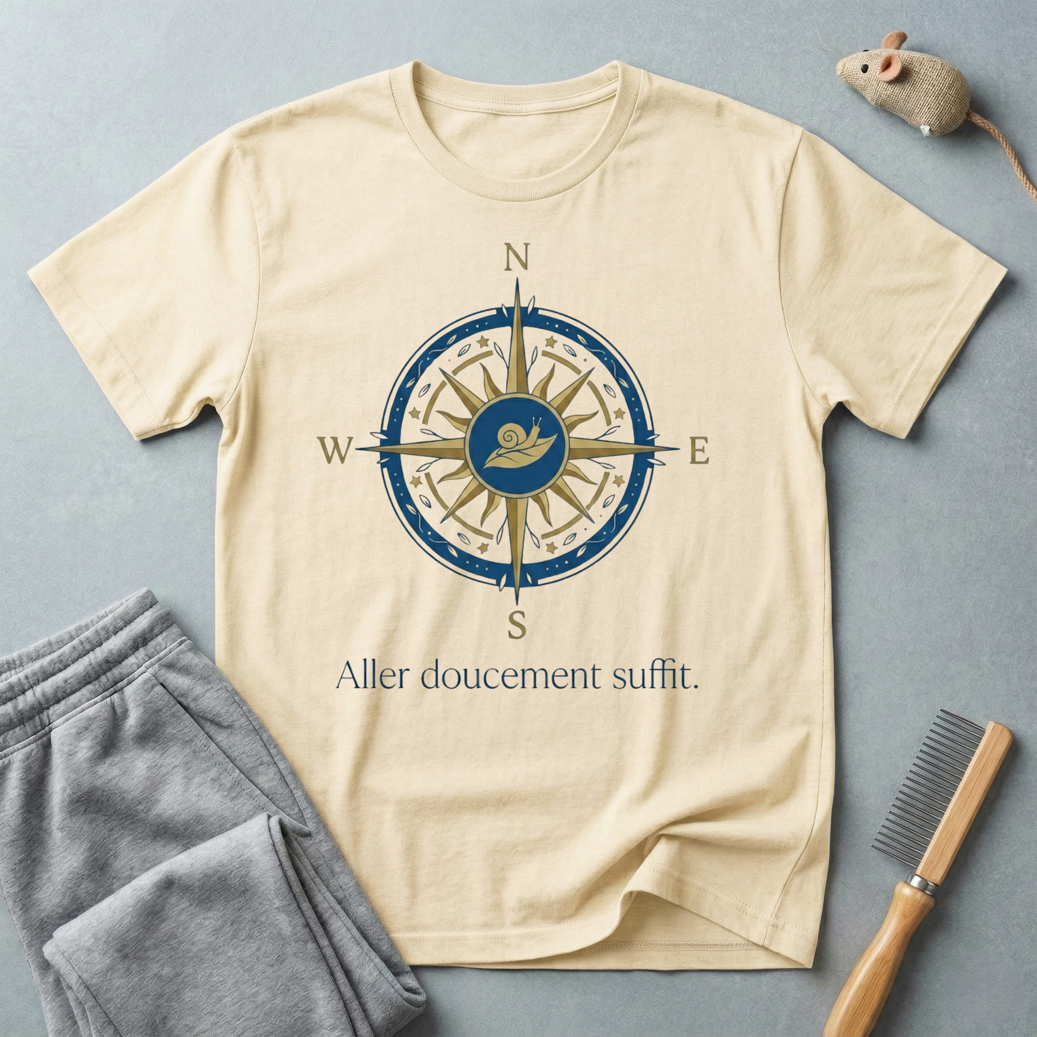 T-shirt Rose des vents — «Aller doucement suffit»