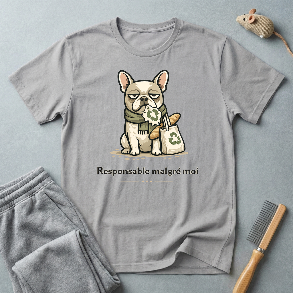 T-shirt — Graphisme mignon de bouledogue “Responsable malgré moi”