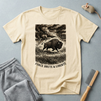 T-shirt graphique «Buffalo Storm» — Illustration vintage «Force brute & liberté»