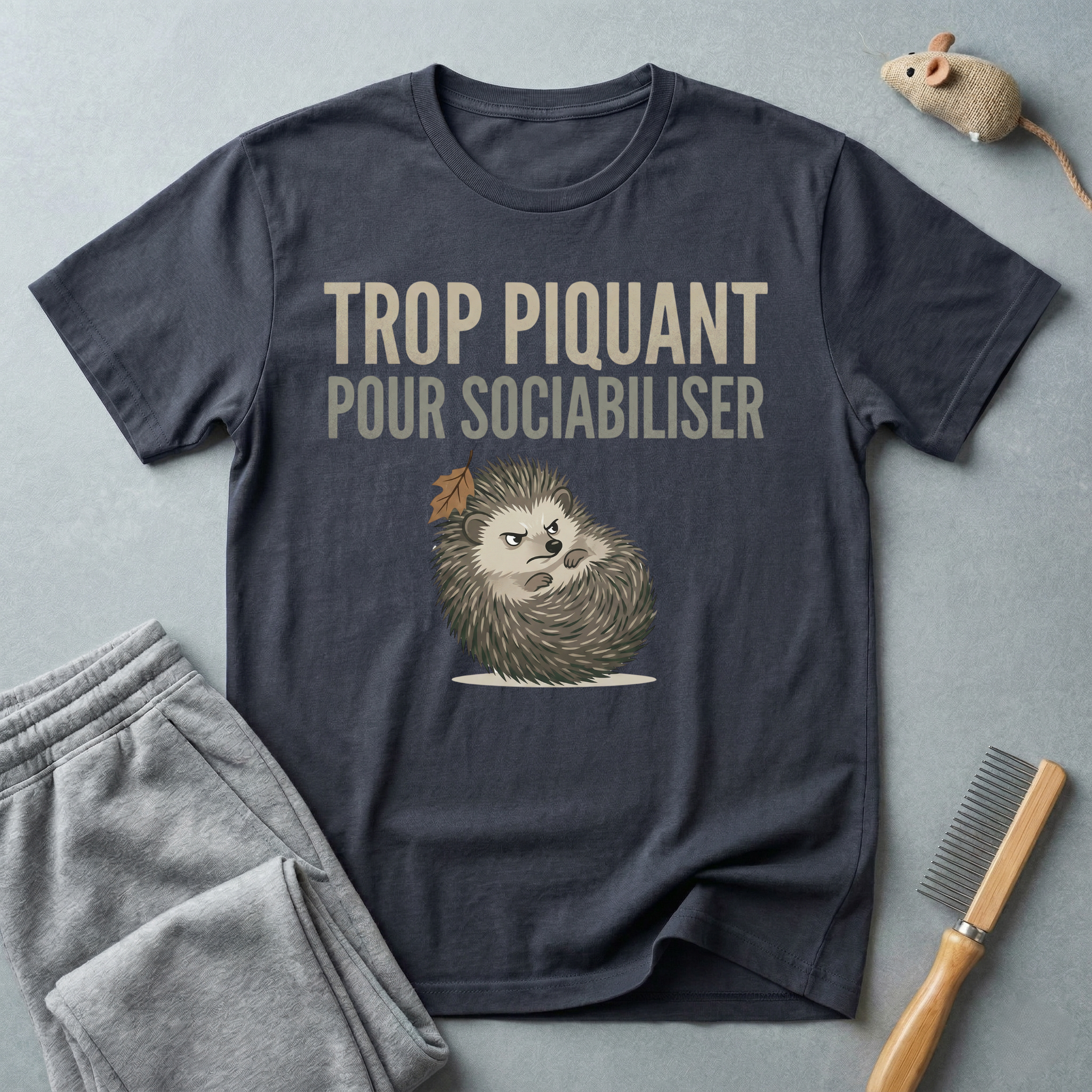 T-shirt hérisson — «Trop piquant pour sociabiliser»