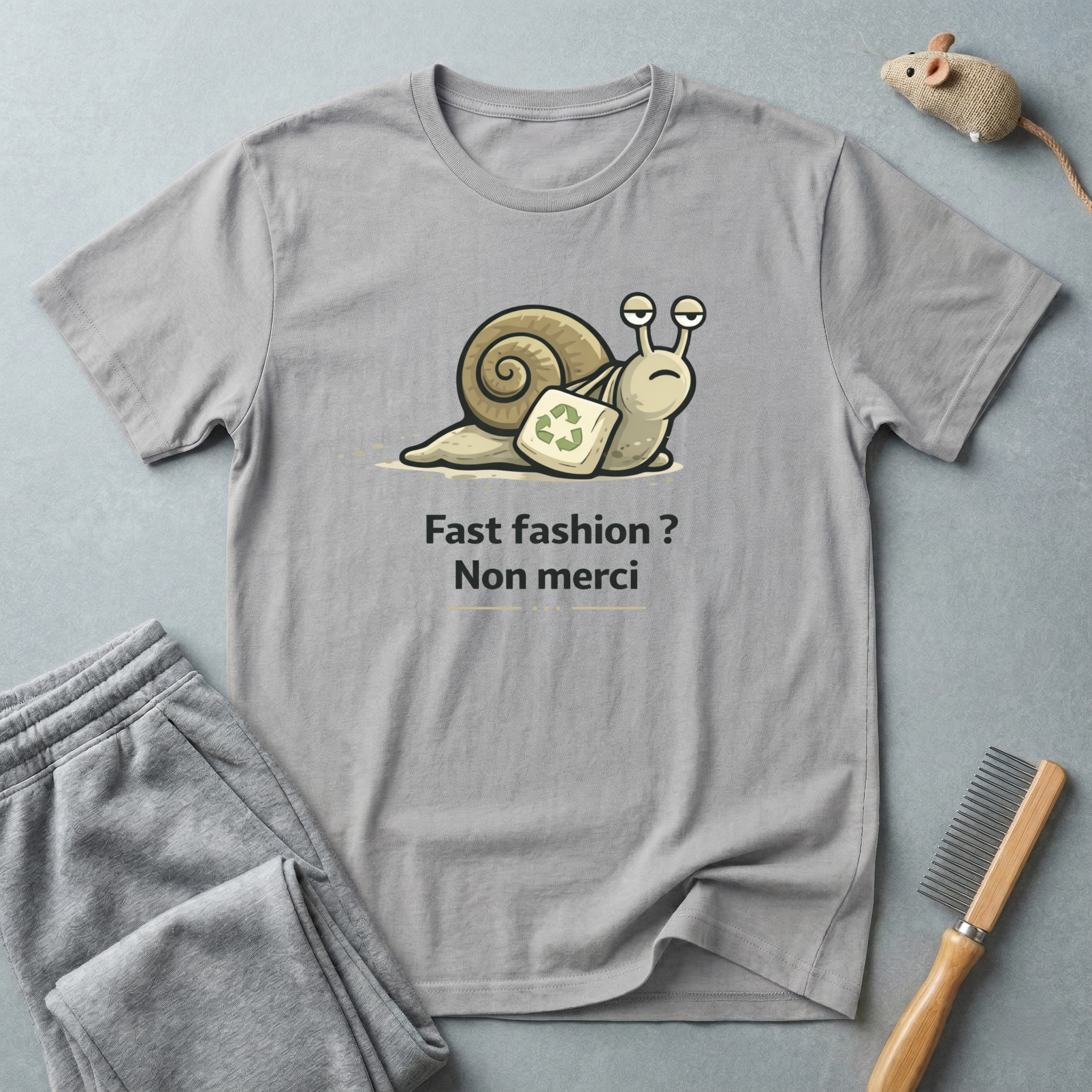 Eco Escargot T-Shirt — "Fast fashion? Non merci"