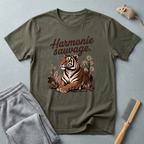 T-shirt graphique tigre — «Harmonie sauvage» — T-shirt nature vintage