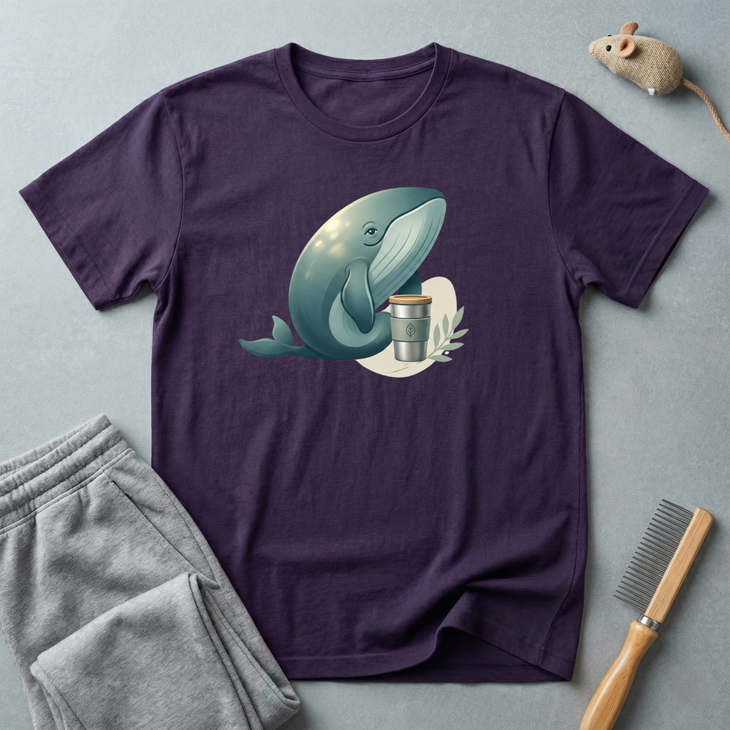 T-shirt graphique Baleine et tasse de café