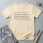 T-shirt style machine à écrire — «La forêt brûle… c’est à moi d’agir.»