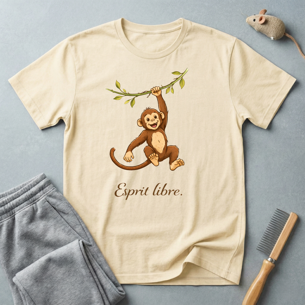T-shirt Singe suspendu «Esprit Libre»