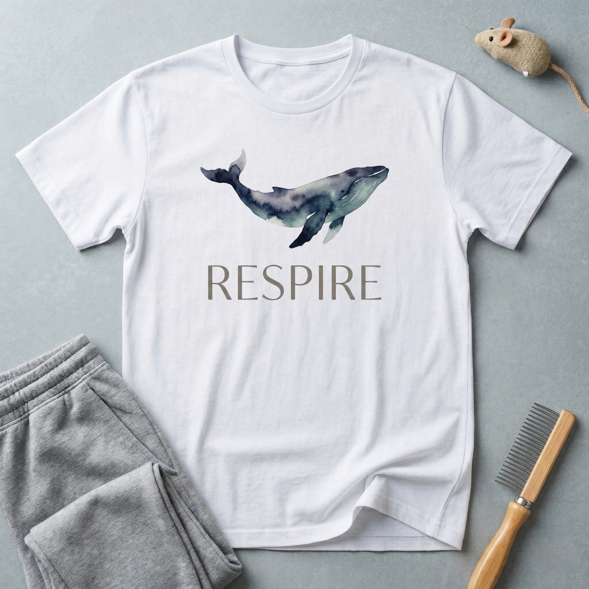 T-shirt baleine «RESPIRE» — T-shirt graphique apaisant sur le thème de l’océan