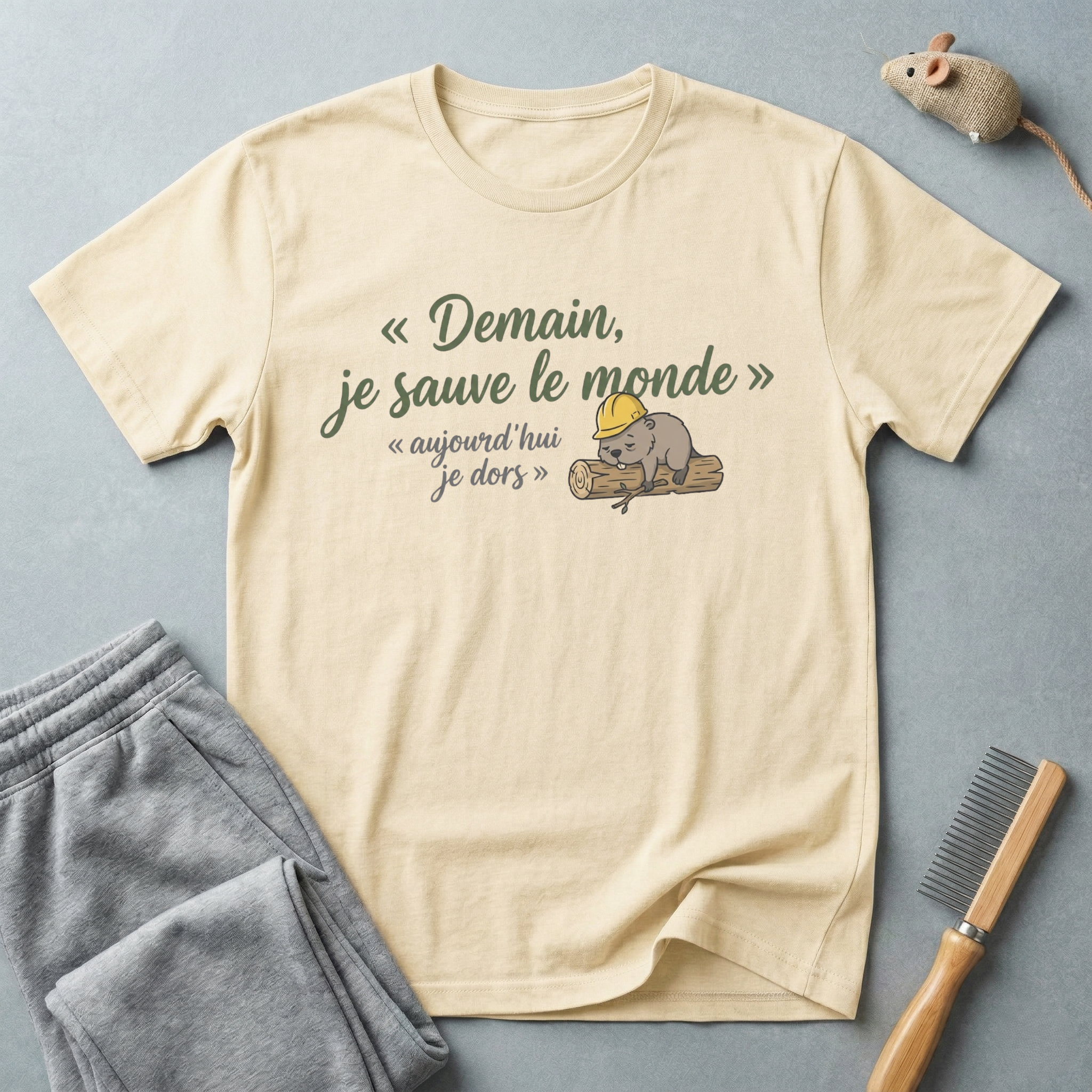 T-Shirt — "Demain, je sauve le monde"