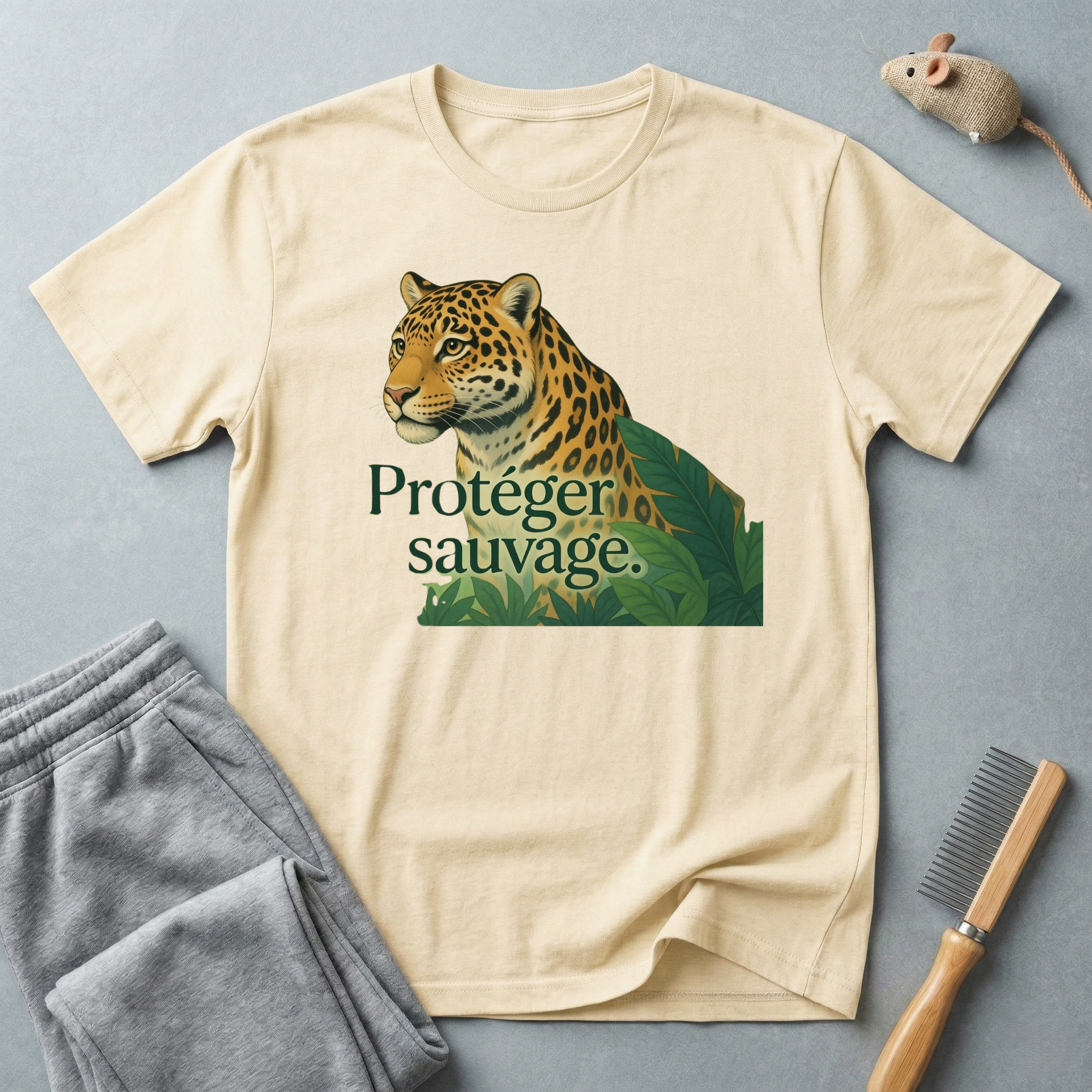 T-shirt — «Protéger le sauvage» T-shirt graphique léopard conservation