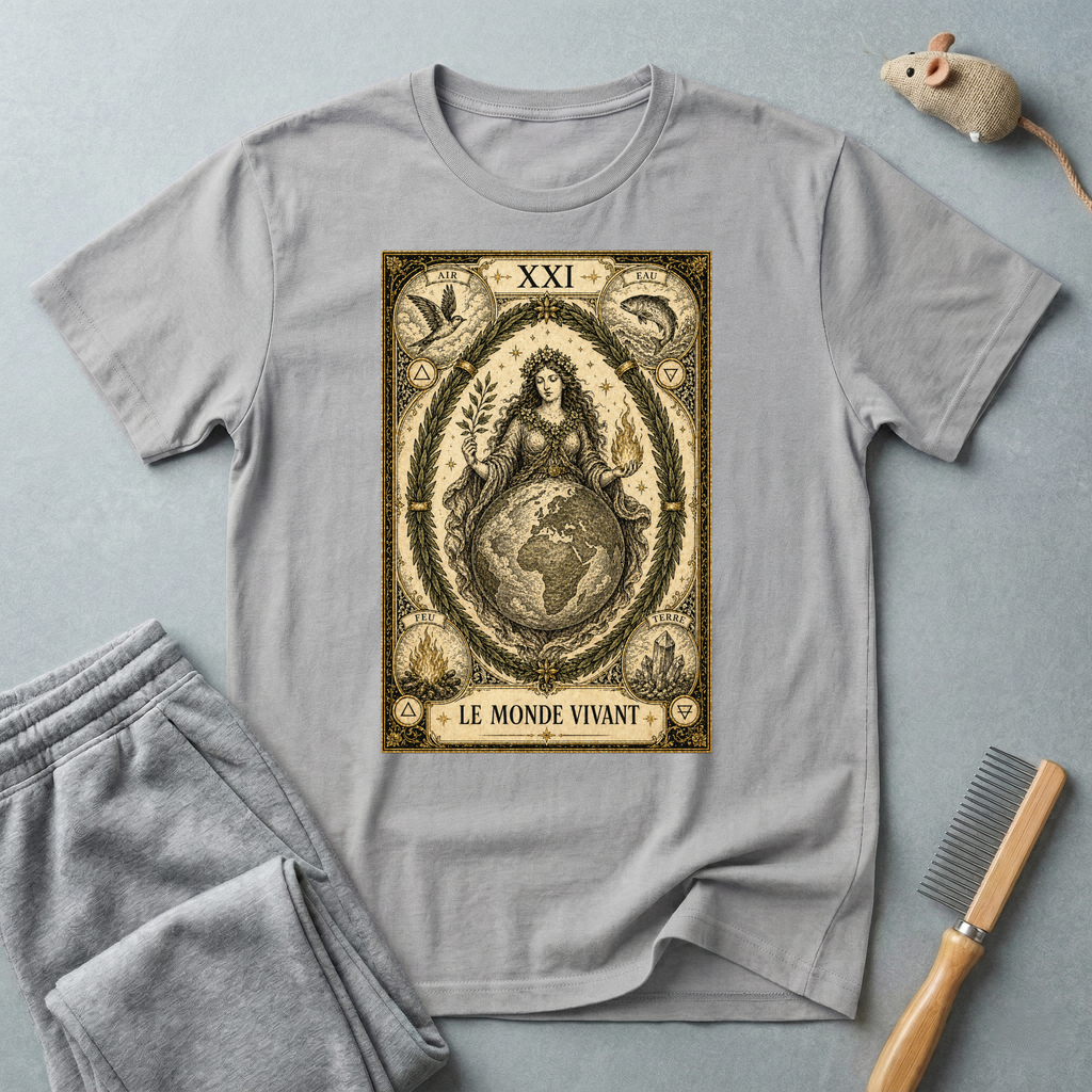 T-shirt Tarot «Le Monde» — Illustration vintage de l'Arcane XXI
