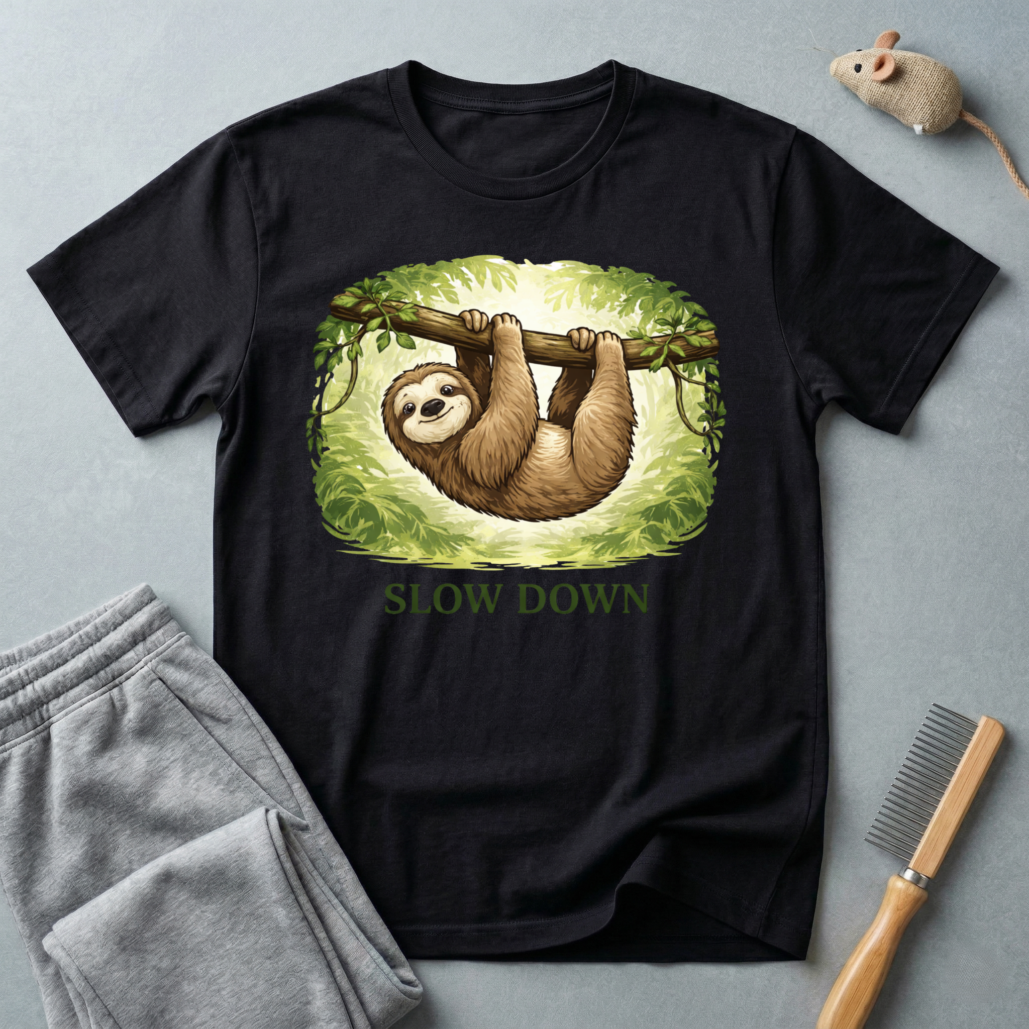"Slow Down" Lazy T-shirt — Casual-style nature graphic tee