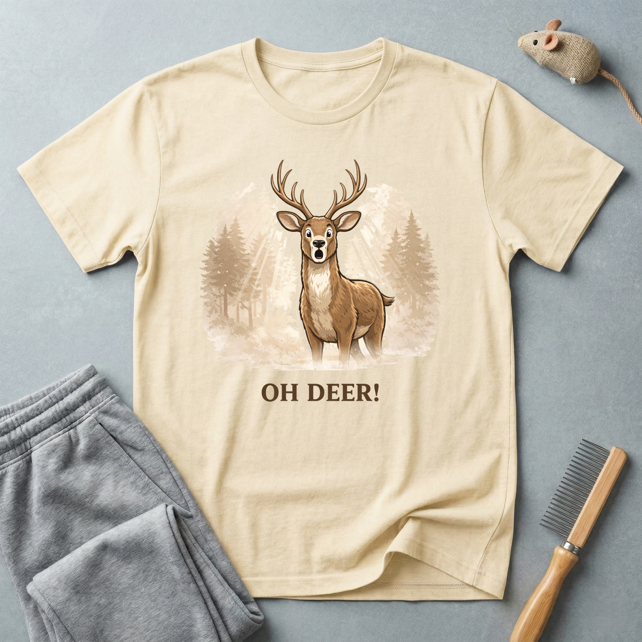 "Oh Deer!" Buck Graphic T-Shirt — Woodland Deer Nature Tee