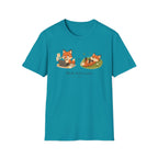 T-shirt graphique avec renards — « Mode forêt activé / … »