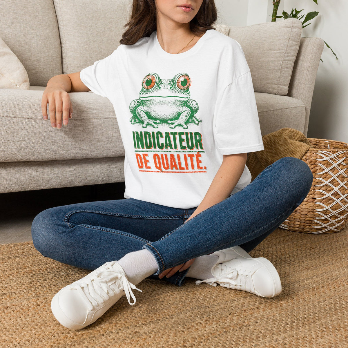 T-shirt illustré avec grenouille — « Indicateur de qualité »