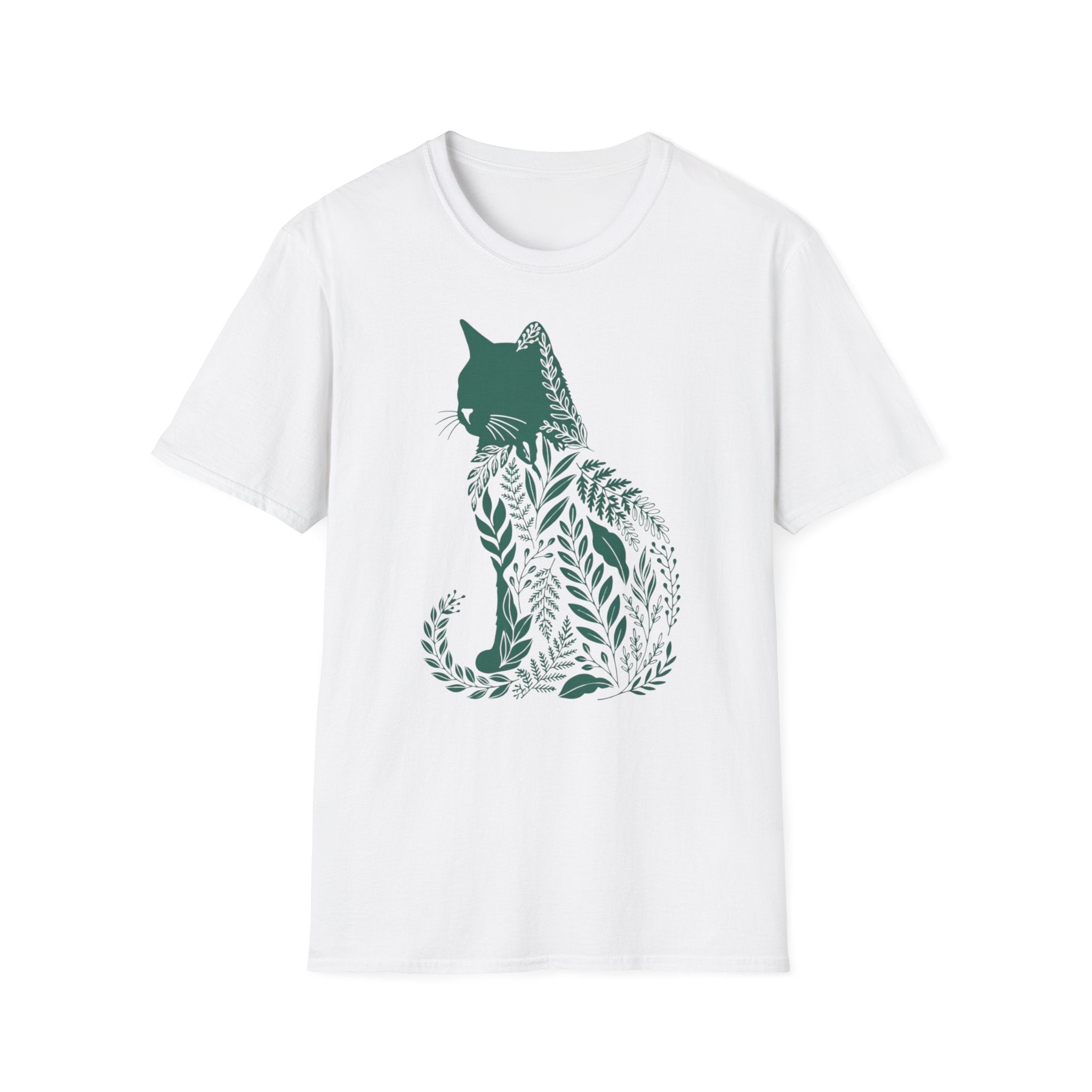 Floral Cat Silhouette T-Shirt