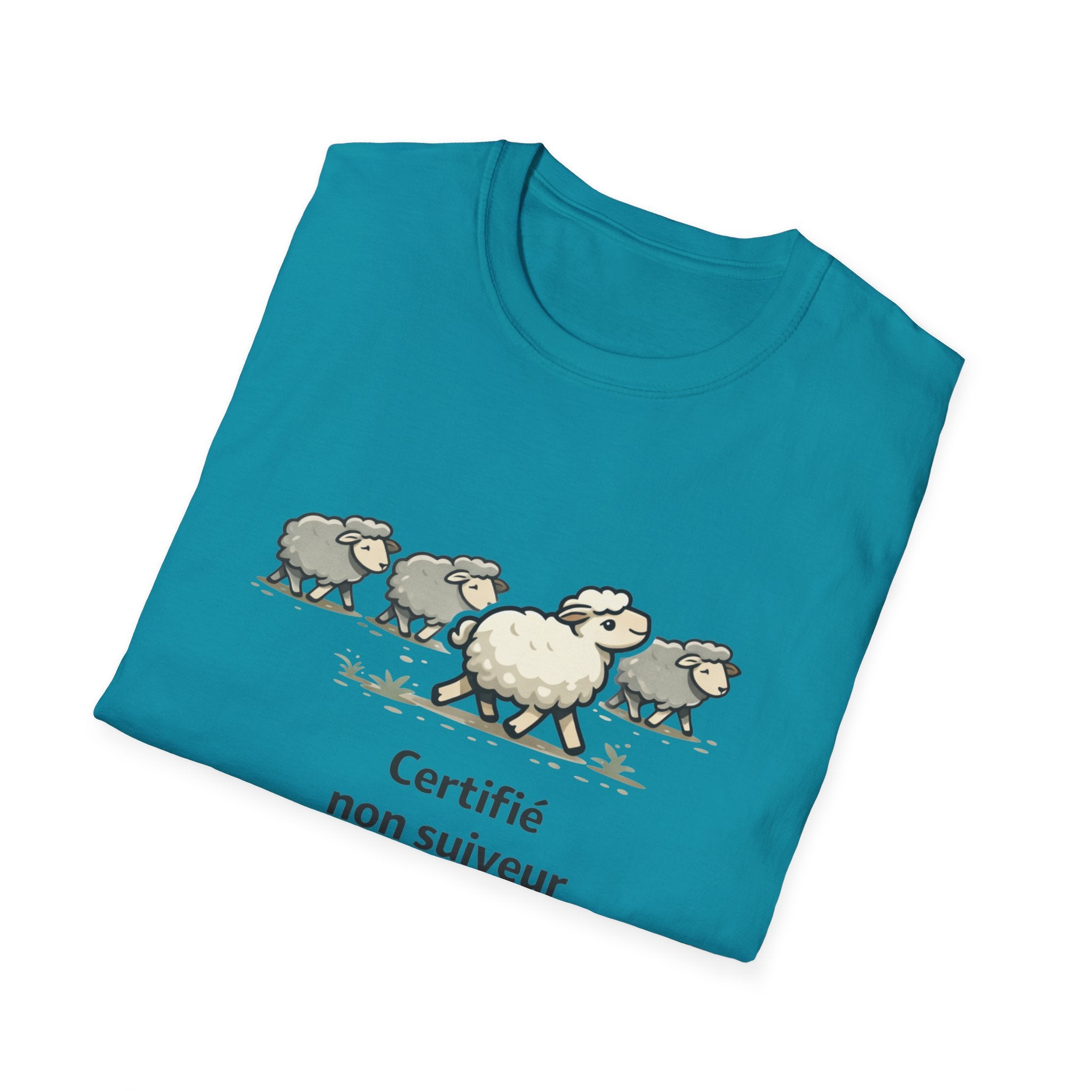 T-Shirt — "Certifié non suiveur" Funny Sheep Graphic Tee