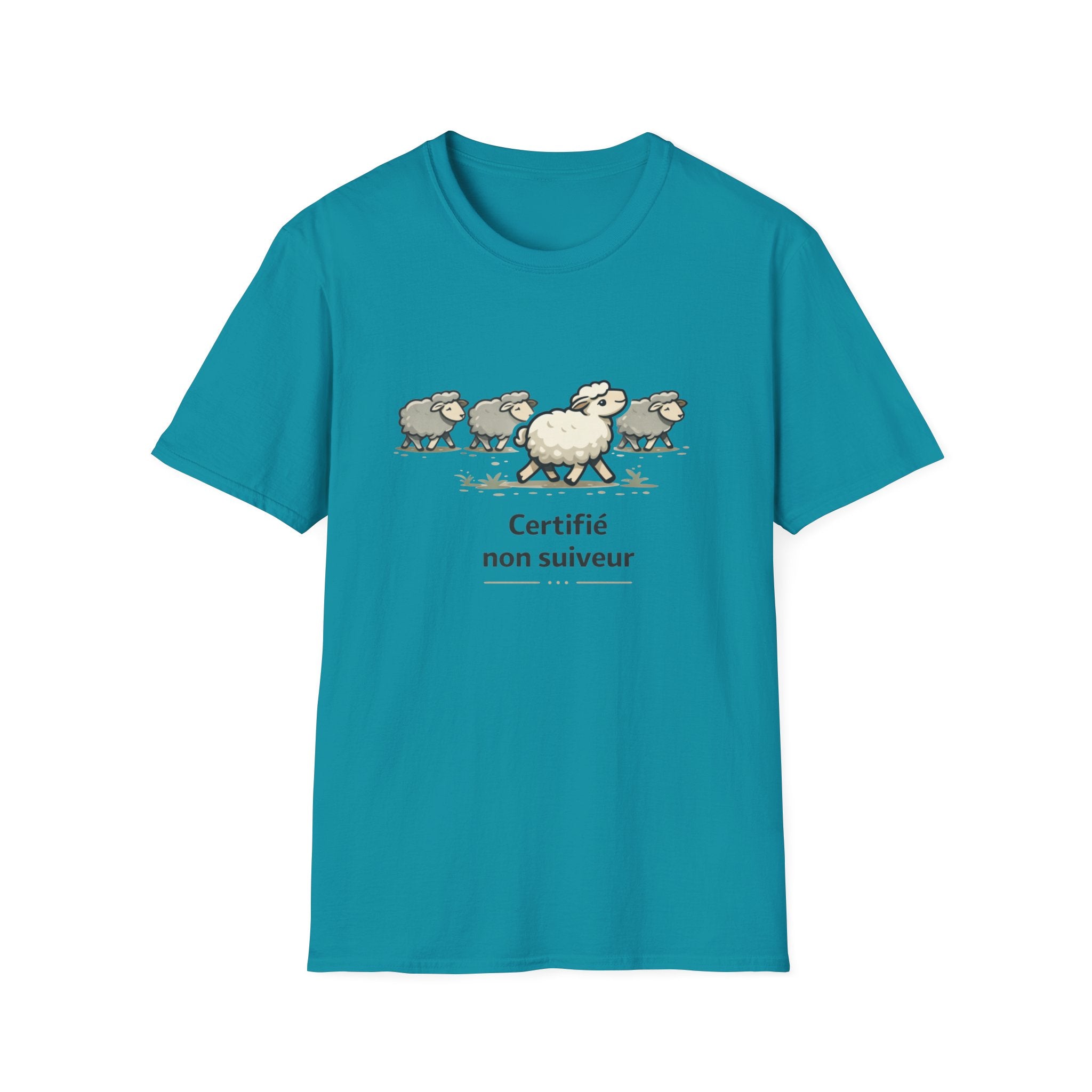 T-Shirt — "Certifié non suiveur" Funny Sheep Graphic Tee
