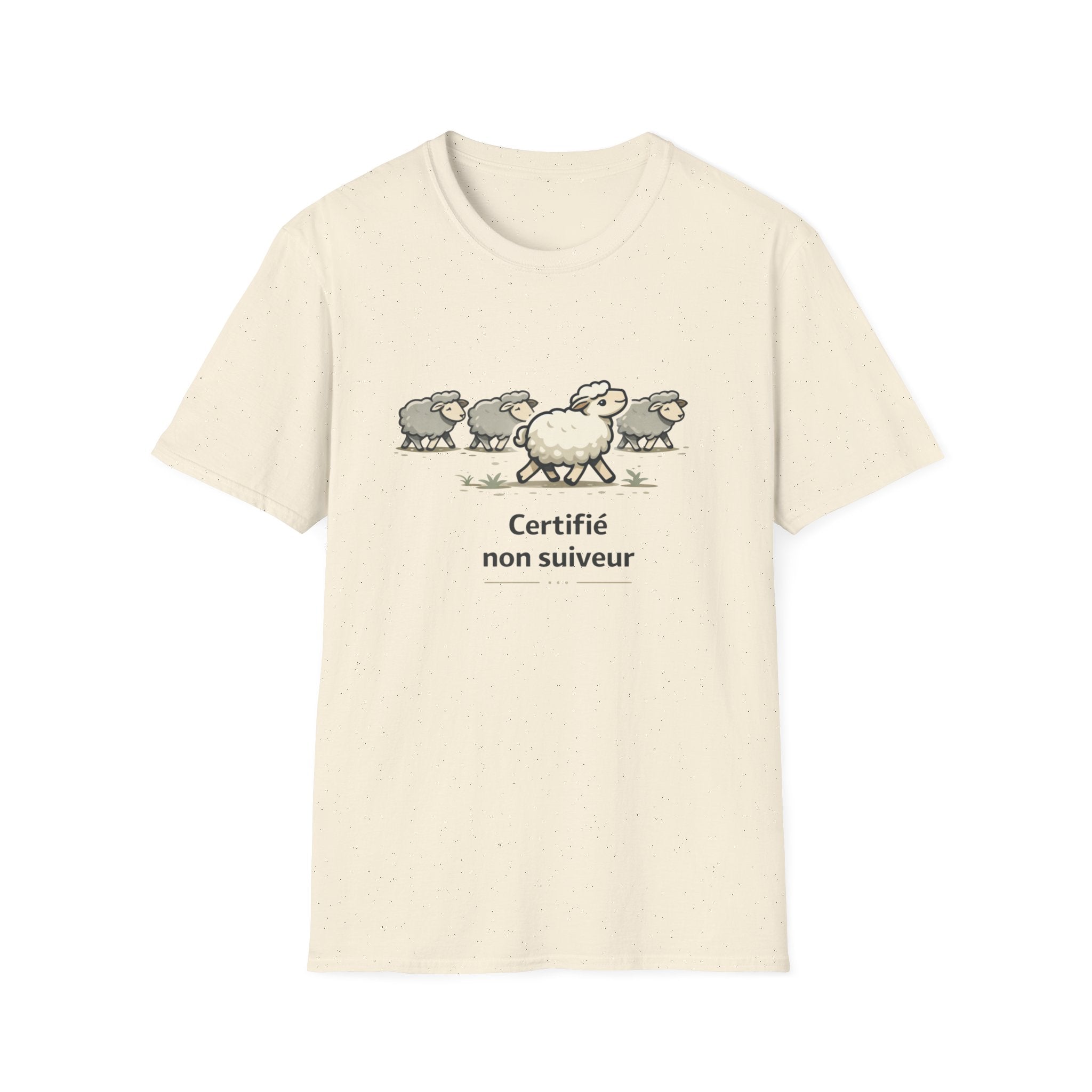 T-Shirt — "Certifié non suiveur" Funny Sheep Graphic Tee