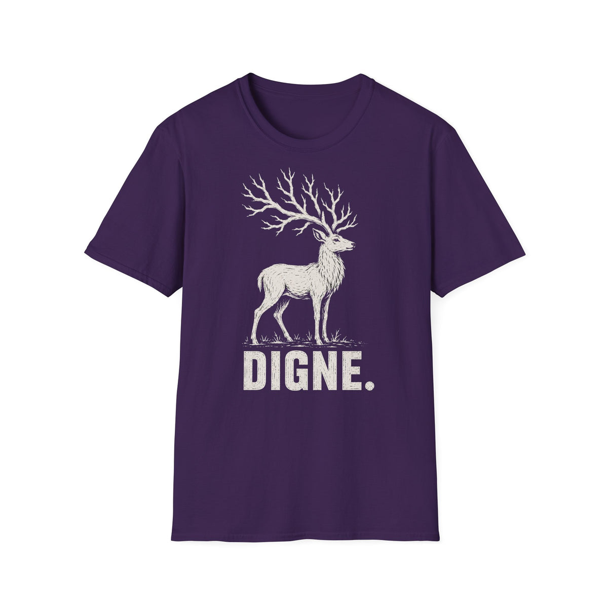 T-shirt illustré avec cerf — « DIGNE. » — T-shirt graphique inspiré de la nature
