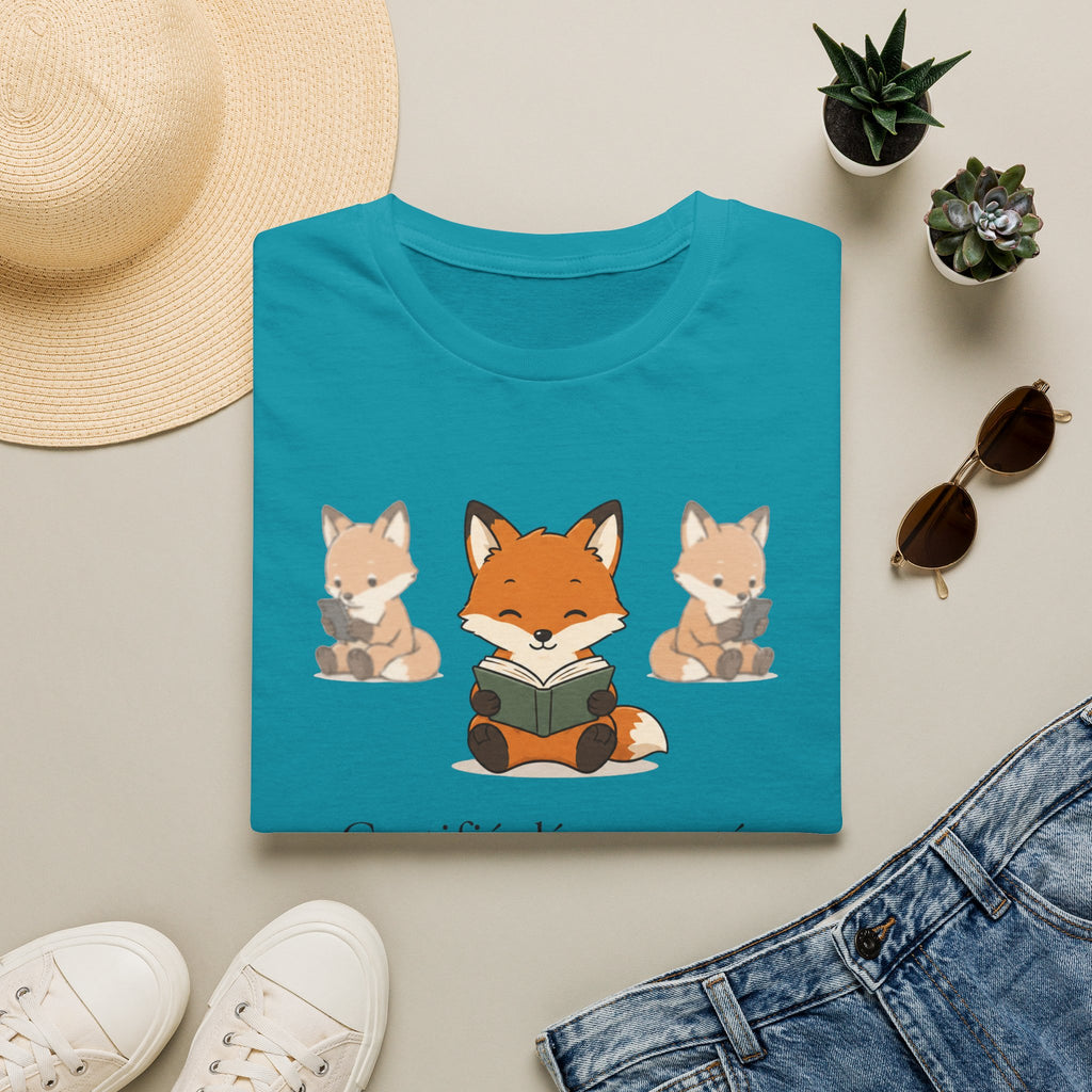 T-shirt Renards lecteurs — Adorables renards dessinés « Reconnecteur certifié »
