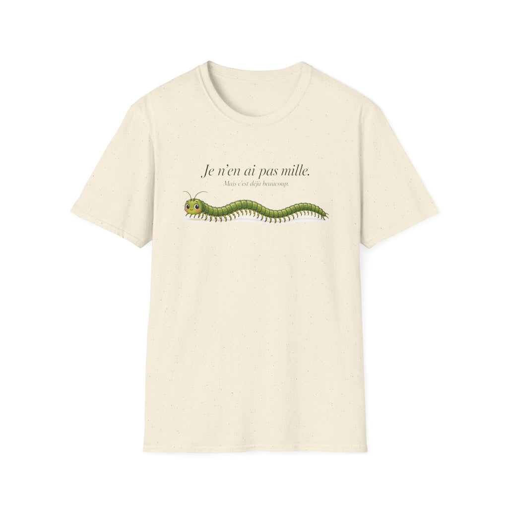 T-shirt graphique avec mille-pattes — « Je n’en ai pas mille »