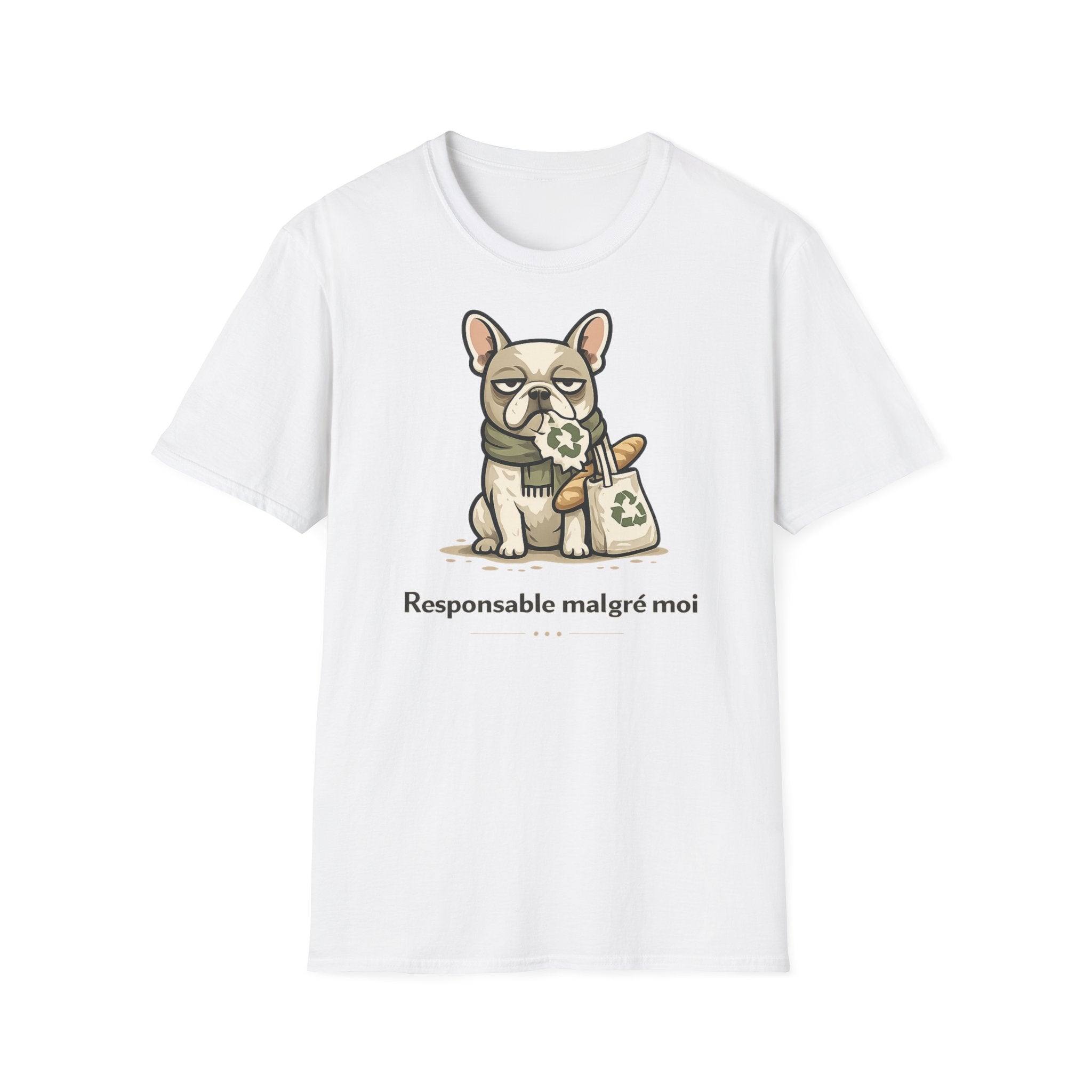 T-Shirt — Cute French Bulldog Graphic “Responsable malgré moi”
