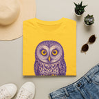T-shirt graphique avec hibou — Hibou violet avec inscription « Je sais. »