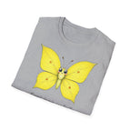 T-shirt papillon jaune avec poème