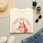 T-shirt Renard vintage avec écusson — « Renard urbain sauvage » — T-shirt rétro sur le thème de la faune sauvage