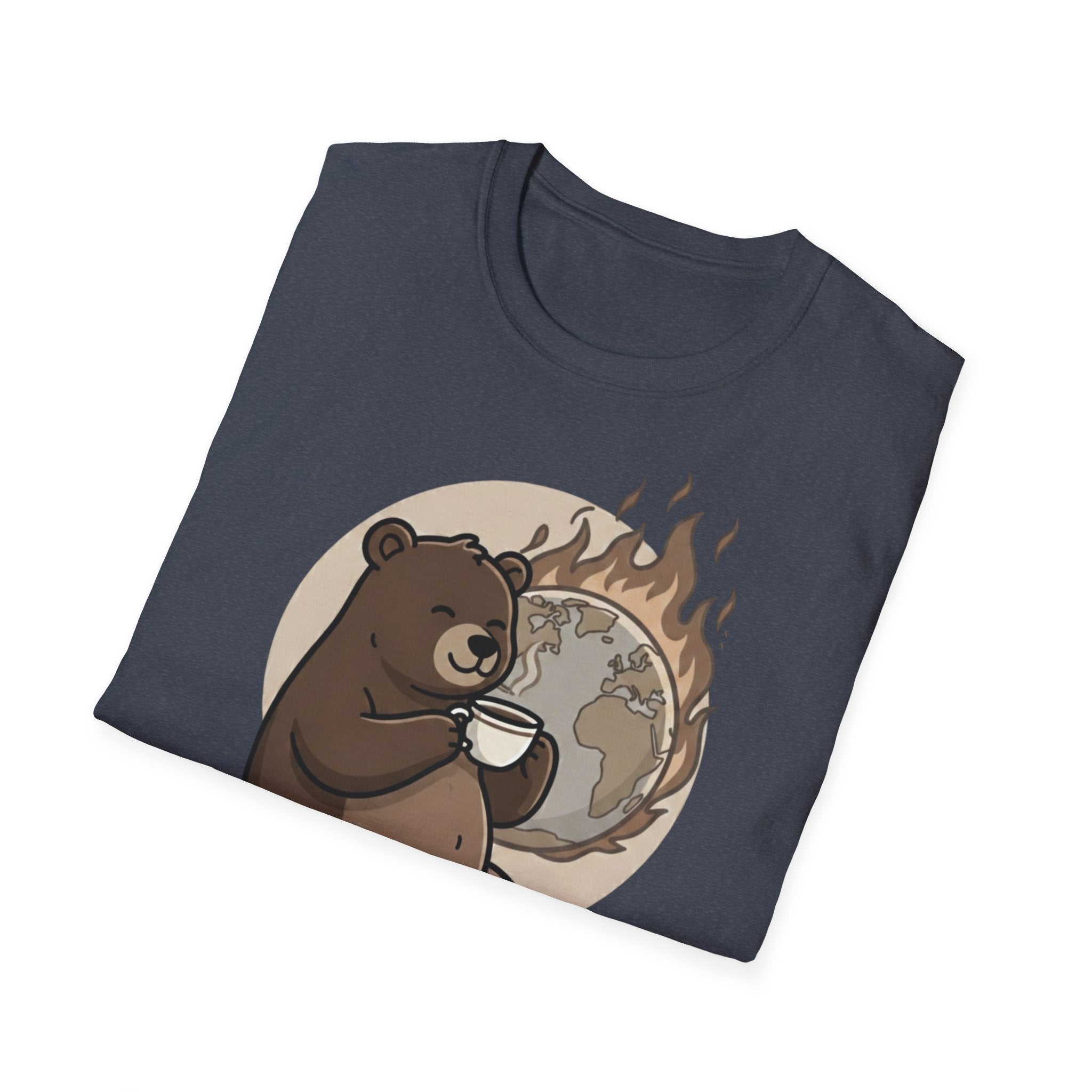 This Is Fine Bear T-Shirt — Funny Cozy Cartoon Tee