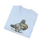 T-Shirt — "Menace biologique locale" Pigeon with Scarf and Croissant Cute Graphic