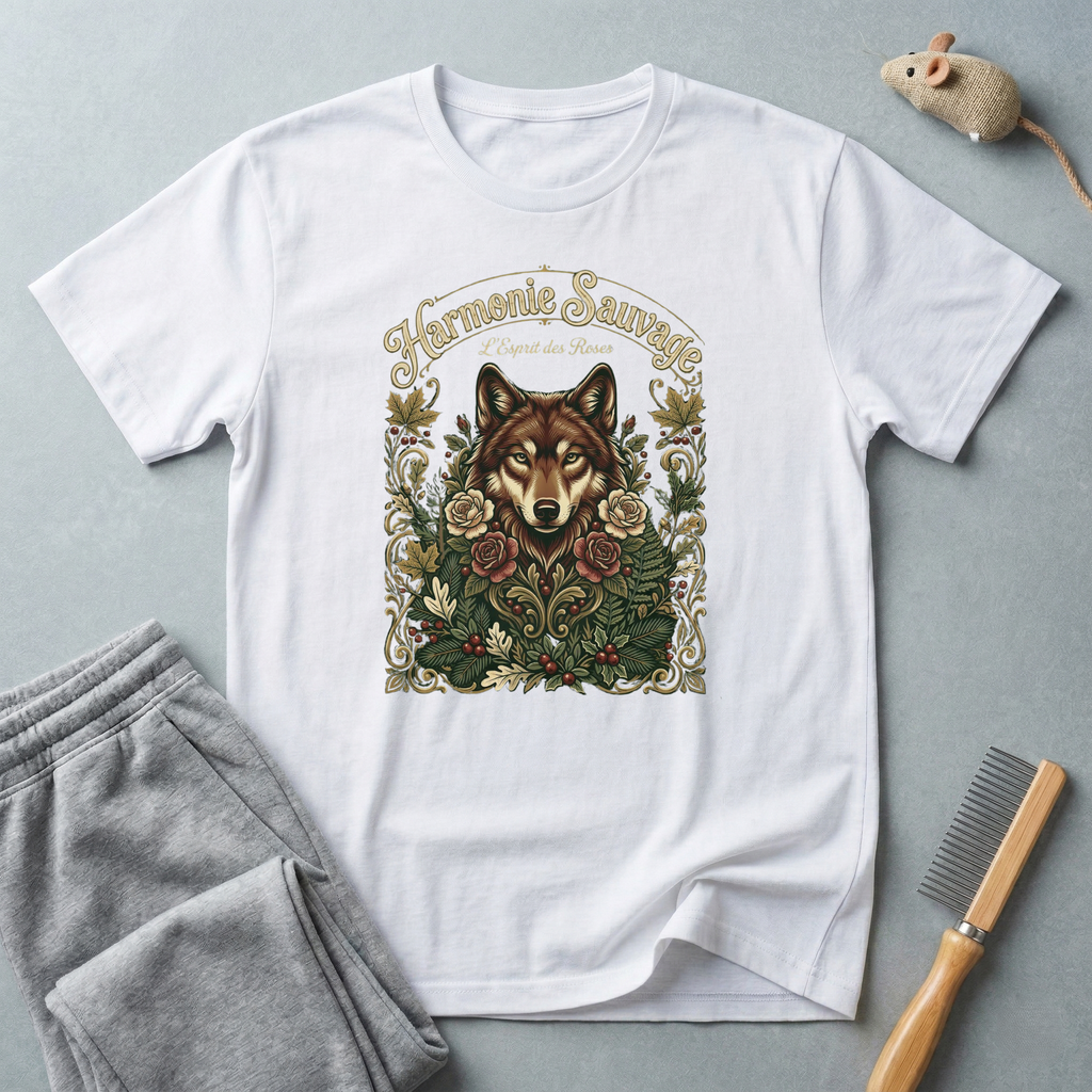 T-shirt Loup Floral — «Sauvagement Féroce» T-shirt graphique nature vintage 🐺🌿