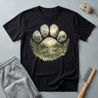 T-shirt paysage «Patte sauvage» — T-shirt nature avec empreinte de patte en forêt de montagne