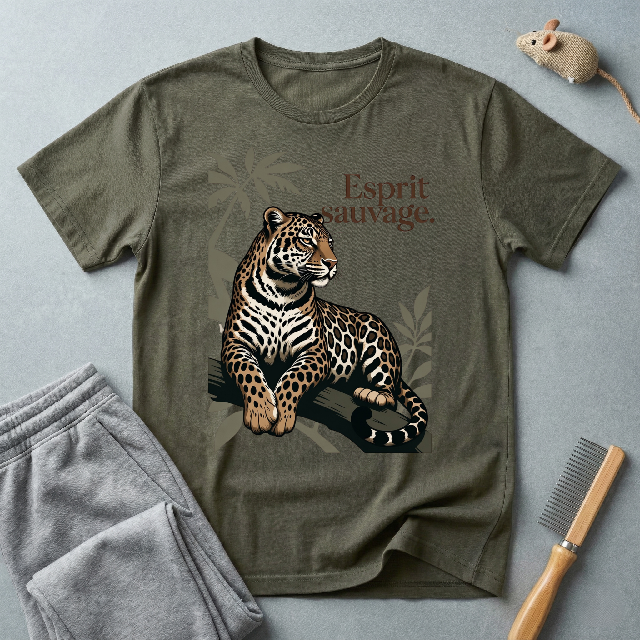 T-shirt graphique Léopard «Esprit Sauvage»