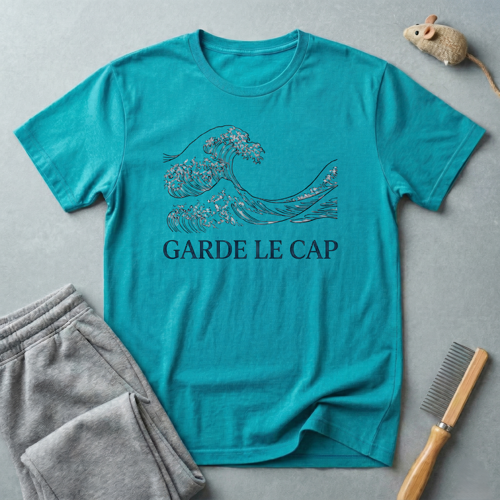 T-shirt Vague «Garde le cap» — T-shirt graphique nautique minimaliste