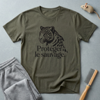 T-shirt léopard «Protéger le sauvage» — T-shirt graphique pour la protection de la faune