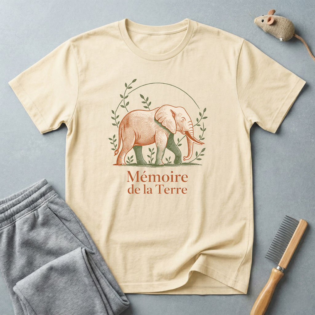T-shirt Éléphant «Mémoire de la Terre» 🐘🌍