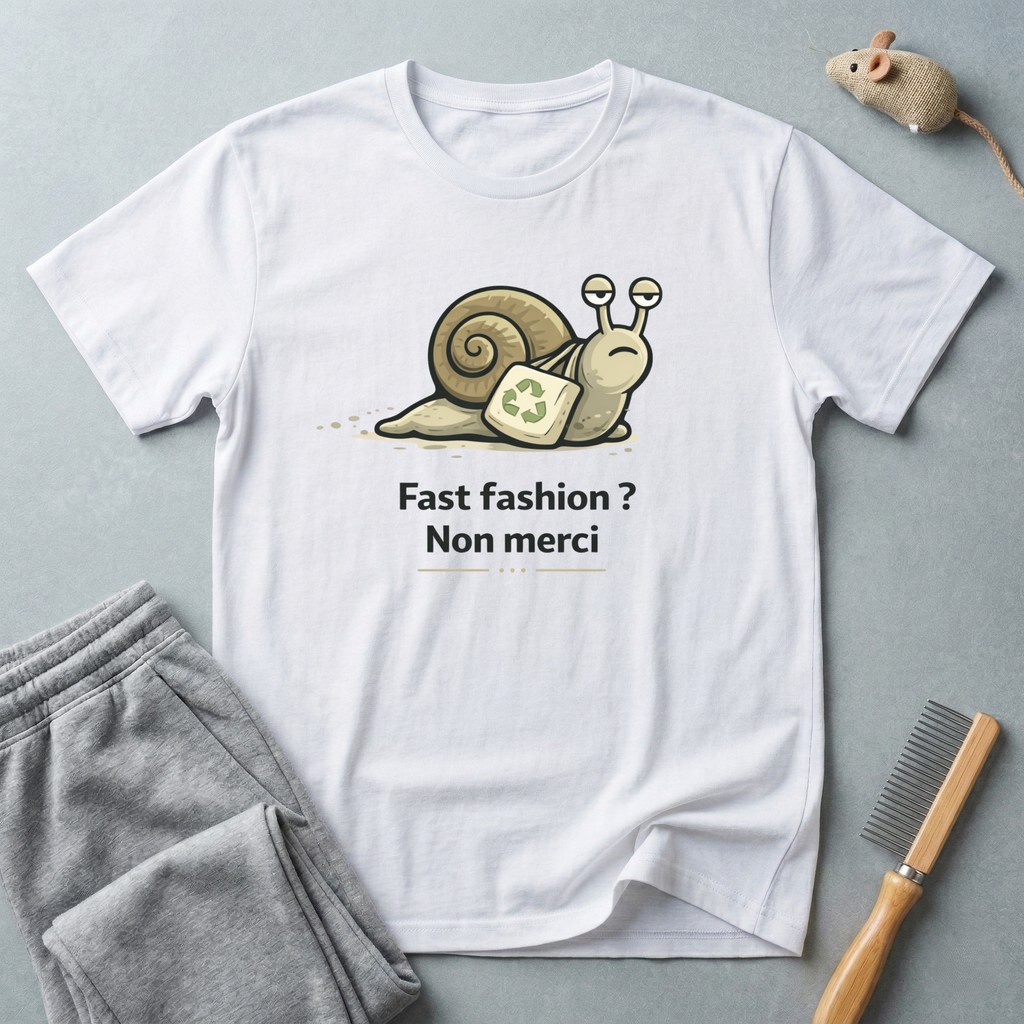 Eco Escargot T-Shirt — "Fast fashion? Non merci"