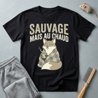 T-shirt renard « Sauvage mais au chaud » — T-shirt graphique renard vintage et cosy